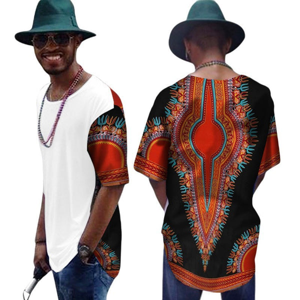 African Men's T-shirt Cotton T-shirt Daxiji Stitching