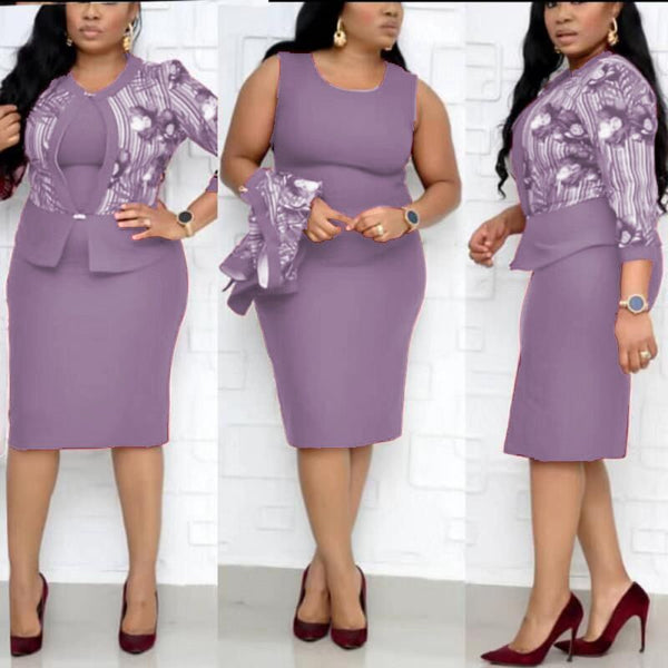 Commuter Plus Size Women's Explosive Dress Two-Piece Suit