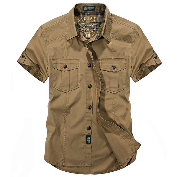 Military Style Outdoor Cargo Shirt