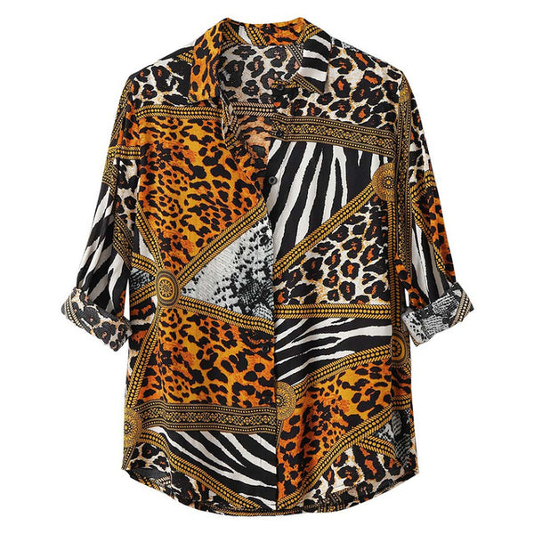 Fashion printed Leopard Print Shirt for men