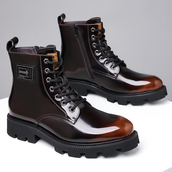 Men's High-top Soft Leather Mid-top Workwear Boots All-match Breathable Boots