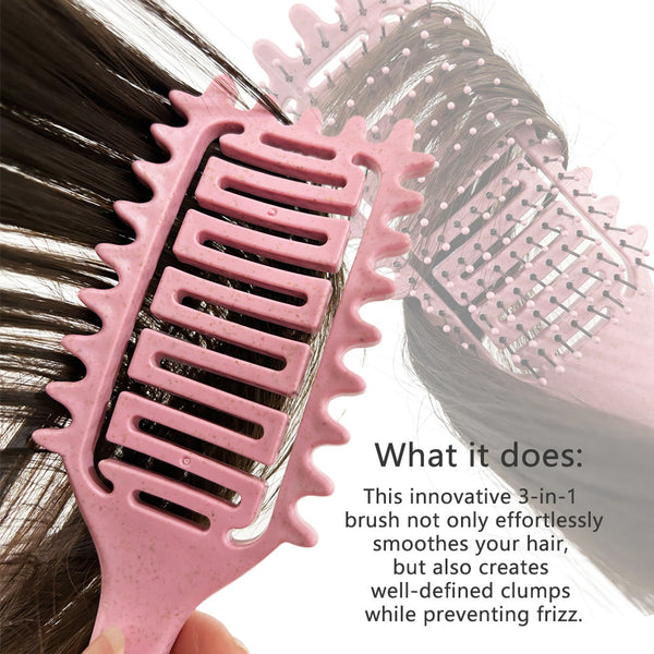 Bounce Curl Definition Shape Fluffy Hair Hollow Comb Wet And Dry Dual-use Head Massage Comb