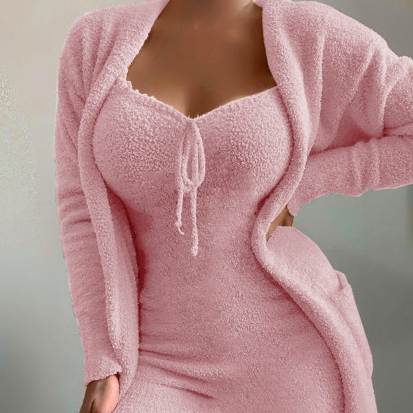 Women's Plush Loungewear Casual 2-Piece Set