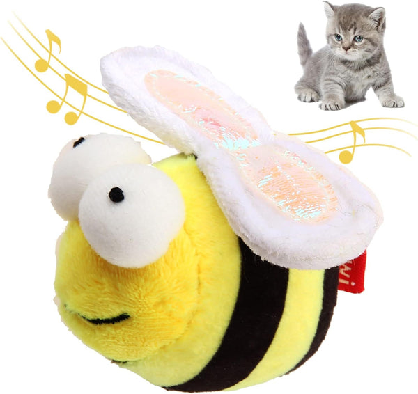 Chirpy Bee Sound Toy For Cats Interactive Squeaking Cat Toys Melody Chaser Play And Squeak Kitten Toy For Boredom