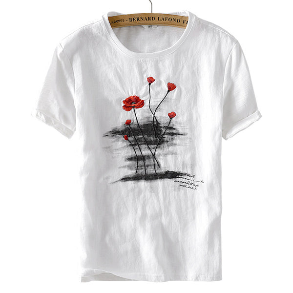 Summer New Men's Linen T-shirt