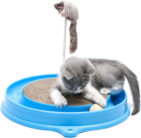 Cat Scratcher Toy Cat Toy Scratch Pad Post Pad Interactive Training Exercise Mouse Play Toy With Ball For Kitty Puppy